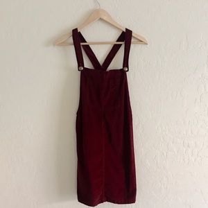 Burgundy Overall Suede Dress SZ XS